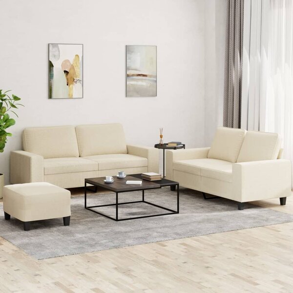 Maison Exclusive – 3-dielna sedacia súprava v krémovej farbe z látky