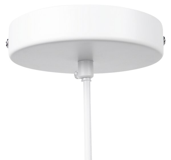 Závesná lampa béžová papierový výplet pletené tienidlo okrúhly tvar boho štýl obývacia izba spálňa
