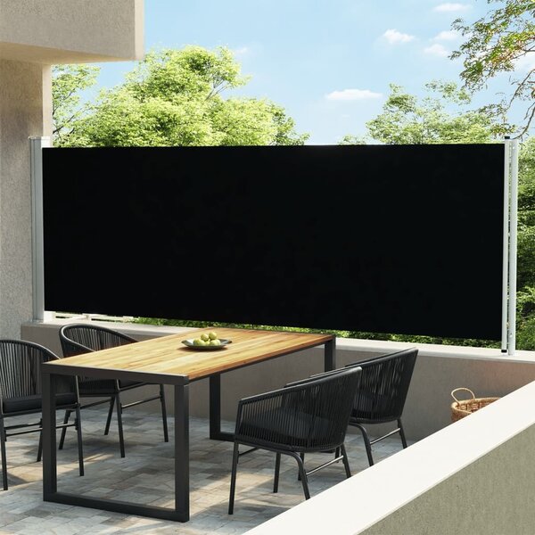 Maison Exclusive – bočná markíza s výsuvom 600 x 160 cm, čierna