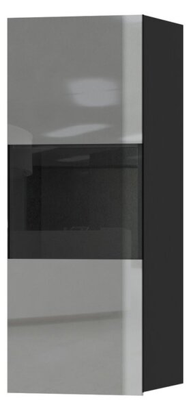 Závesná skrinka HEIKO s presklenenou časťou, šedá