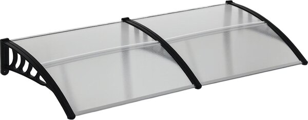 Outsunny baldachýn pre vchodové dvere 200 x 96 x 27 cm baldachýn s UV ochranou, ochrana proti dažďu ochrana proti slnku pre exteriér hliníková čierna