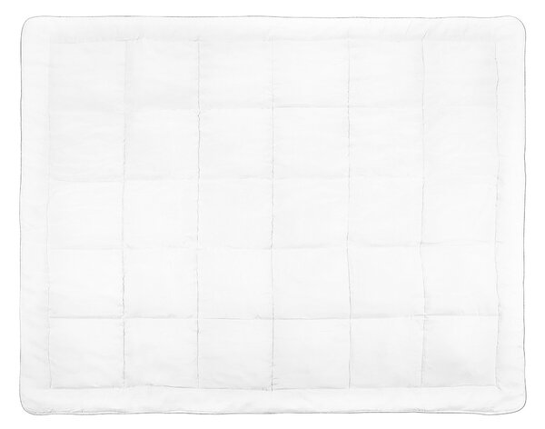 Posteľná prikrývka biela bavlna polyesterová výplň 220 x 240 cm vhodná pre alergikov teplá perina spálňa