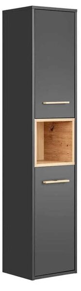 Comad Kúpeľňová závesná skrinka vysoká Borneo Cosmos 800 2D sivá/dub artisan