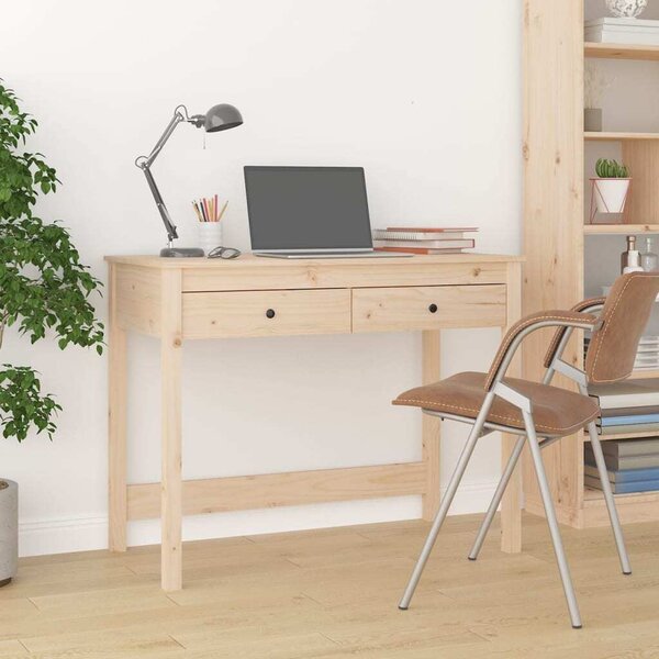 Maison Exclusive – písací stôl so zásuvkami 100 x 50 x 78 cm, masívne drevo, borovica