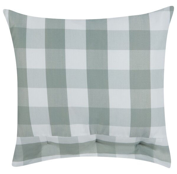 Dekoratívny vankúš mätová zelená tkanina 45 x 45 cm károvaný vzor štýl chaty textil doplnky