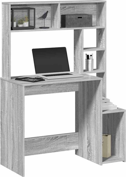 Maison Exclusive - písací stôl s policou, sivá farba Sonoma, 100 x 45 x 140 cm, drevený materiál