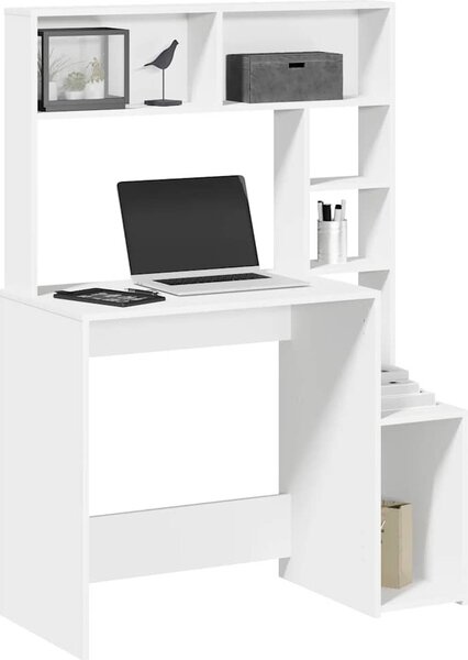 Maison Exclusive - písací stôl s policou Biela 100x45x140 cm Drevený materiál