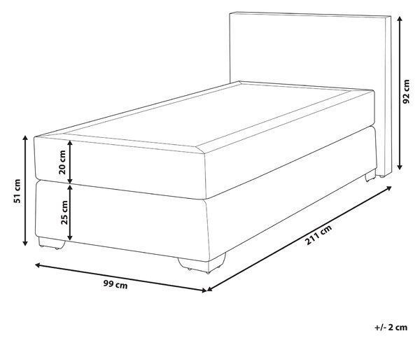 Kontinentálna posteľ biela umelá koža 90 x 200 cm pružinový matrac s čelom moderný štýl spálňa