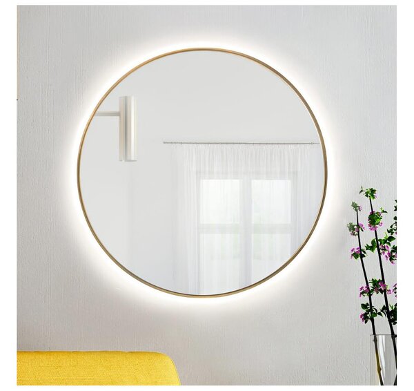 Baltica Design - LED zrkadlo s podsvietením BRIGHT 15W/230V 4500K pr. 70 cm IP65 zlatá
