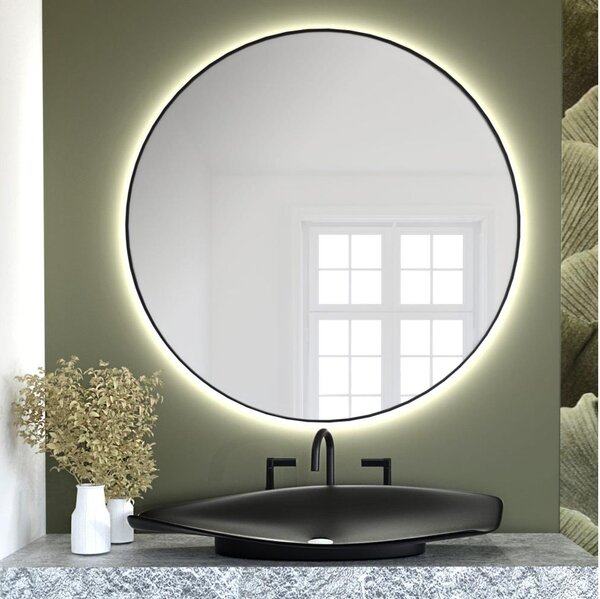 Baltica Design - LED zrkadlo s podsvietením BRIGHT 15W/230V 4500K pr. 50 cm IP65 čierne