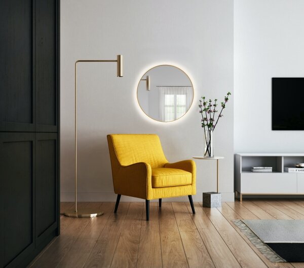 Baltica Design - LED zrkadlo s podsvietením BRIGHT 15W/230V 4500K pr. 70 cm IP65 zlatá