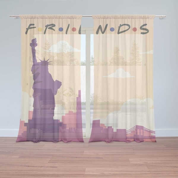 Sablio Záclony Seriál Priatelia FRIENDS Socha Slobody: 2ks 150x250cm