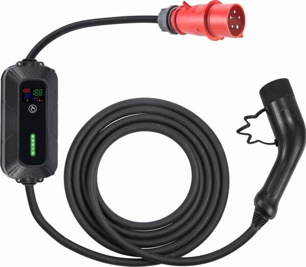 Platinet Cestovná nab. stanica pre elektrom. EV/PHEV AC Type 2 16A/400V 22kW 5m + adaptér PL0574 + záruka 3 roky zadarmo