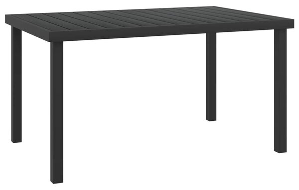 Maison Exclusive – Záhradný stôl, čierny, 140 x 90 x 74 cm, hliník a WPC