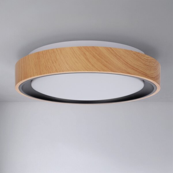 Brilagi - LED stropné svietidlo FLOCO LED/24W/230V, priemer 30 cm, drevo/čierna