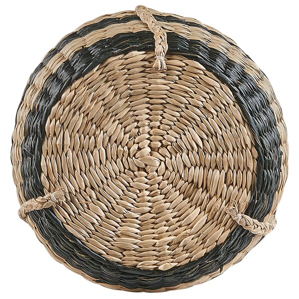 Závesný kvetináč prírodná a čierna z morskej trávy 64 cm doplnok do interiéru boho dizajn