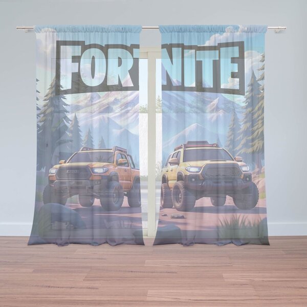Sablio Záclony FORTNITE Off-road autá: 2ks 150x250cm