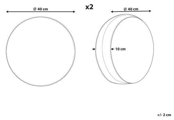 Sada 2 záhradných vankúšov zelená polyester ⌀ 40 cm okrúhla vzor listov s motívom moderný dizajn dekoračný vankúš