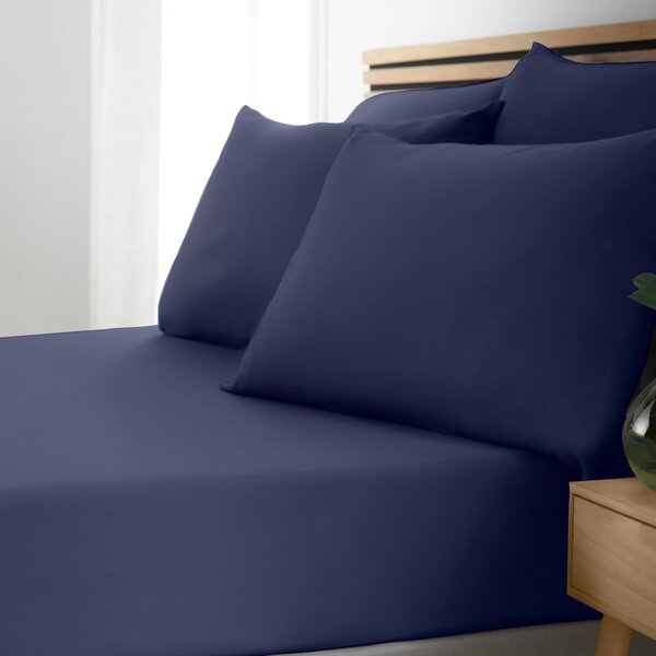 Tmavomodrá napínacia plachta 90x190 cm So Soft Easy Iron – Catherine Lansfield