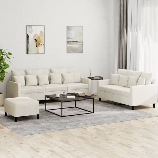 Maison Exclusive – 3-dielna sedacia súprava s vankúšmi, krémový zamat