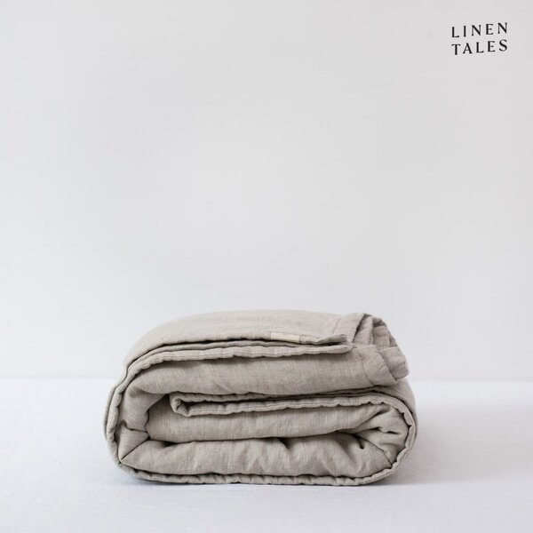 Ľanový prešívaný pléd v prírodnej farbe 140x220 cm Melange – Linen Tales