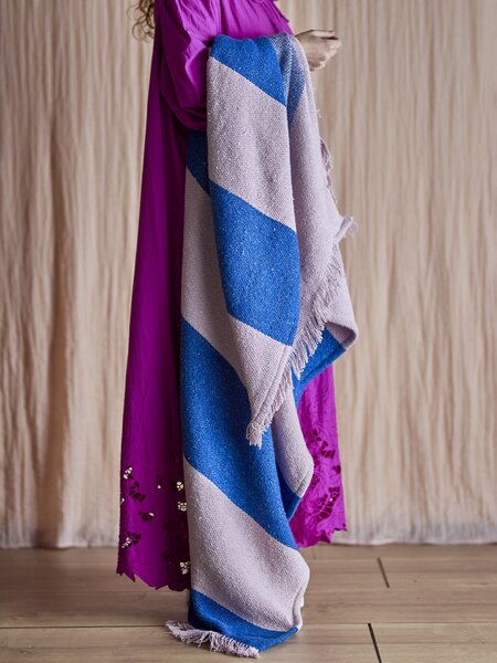 Prehoz z recyklovanej bavlny Cadeo Blue 130 × 160 cm