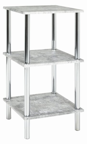 REGÁL, sivá, chrómová, oceľ, 39/77/39 cm - Online Only drobný nábytok, Online Only