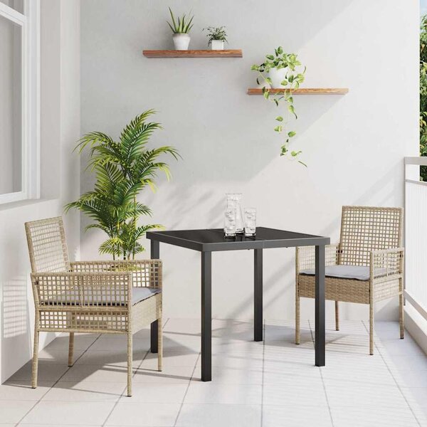 Maison Exclusive – Záhradná jedálenská súprava, 3 kusy, béžová, umelý ratan