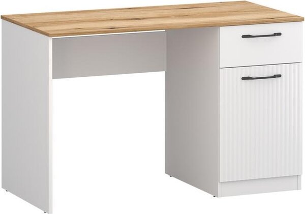 Kondela PC stôl Velis 1D1S/120 - biela / dub evoke