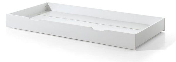 Biela domčeková detská posteľ z borovicového dreva s výsuvným lôžkom a úložným priestorom 90x200 cm DALLAS – Vipack