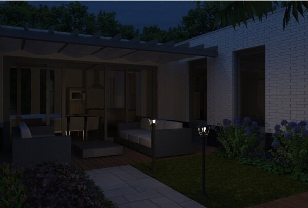 Philips 15383/30/16 - Vonkajšia lampa MYGARDEN CREEK 1xE27/60W/230V čierna