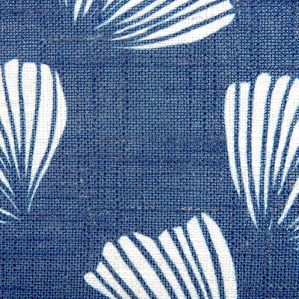 Sada 2 dekoratívnych vankúšov modrá biela polyester 45 x 45 cm rastlinný vzor motív listov ginko biloby brmbolce moderný štýl doplnky