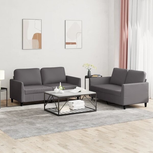 Maison Exclusive – 2-dielna sedacia súprava s vankúšmi, sivá umelá koža