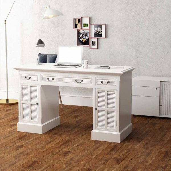 Maison Exclusive – písací stôl, biely, 140 x 48 x 80 cm