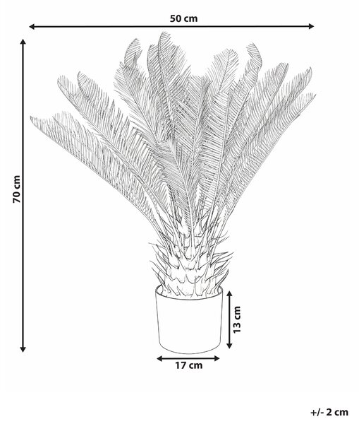 Umelá rastlina v kvetináči zlatá syntetický materiál 70 cm dekoratívna palma do interiéru