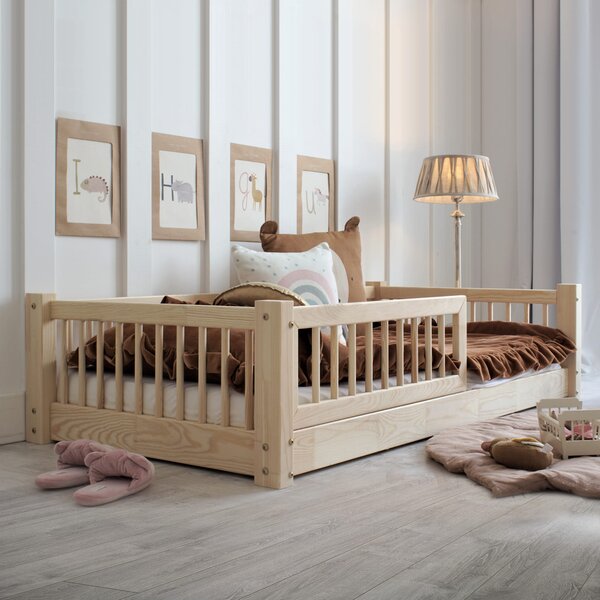 Raj posteli Detská posteľ BASIC PZ 160/80 a 190/90 cm(výška nožičiek 1cm) 160x80 cm, 190x90 cm prírodná