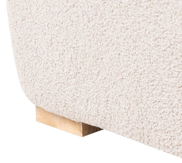 Leňoška béžová buklé čalúnenie modulárna s vankúšom moderný minimalistický štýl obývačka