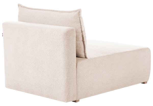 Leňoška béžová buklé čalúnenie modulárna s vankúšom moderný minimalistický štýl obývačka