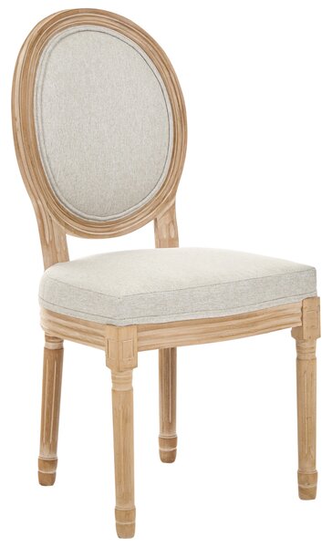 Sada 2 jedálenských stoličiek svetlohnedá béžová látkové čalúnenie drevený rám francúzsky vintage shabby chic štýl kuchyňa jedáleň