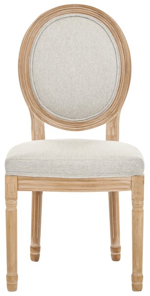 Sada 2 jedálenských stoličiek svetlohnedá béžová látkové čalúnenie drevený rám francúzsky vintage shabby chic štýl kuchyňa jedáleň
