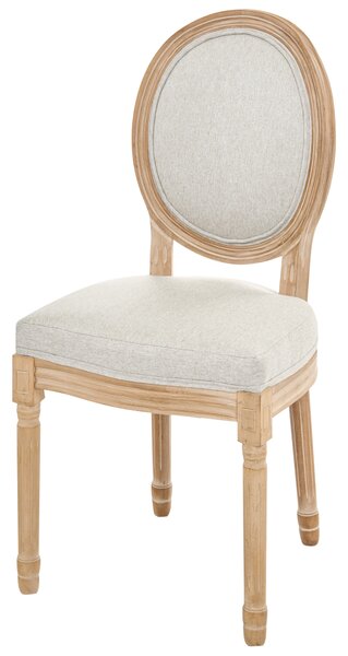 Sada 2 jedálenských stoličiek svetlohnedá béžová látkové čalúnenie drevený rám francúzsky vintage shabby chic štýl kuchyňa jedáleň
