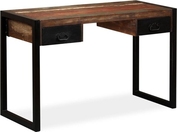 Maison Exclusive – písací stôl s 2 zásuvkami z masívneho starého dreva, 120 x 50 x 76 cm