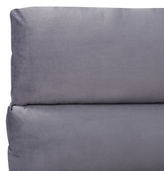 Čalúnená posteľ sivá zamatová 180 x 200 cm s úložným priestorom elegantná moderná spálňa