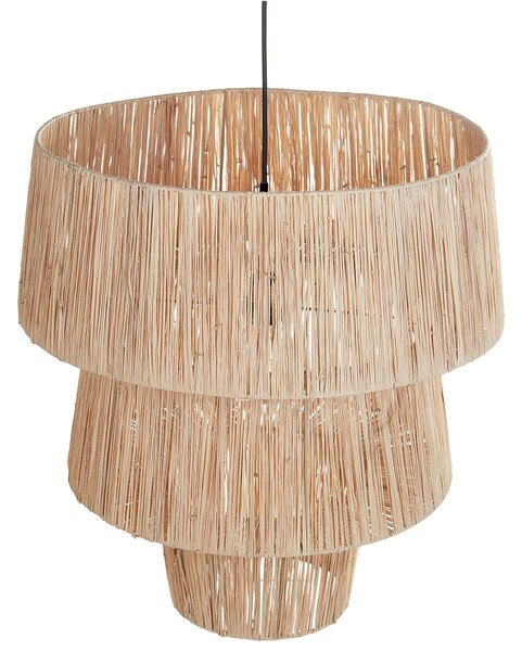 Závesná lampa prírodná slamené tienidlo čierna kovová objímka na žiarovku boho stropné svietidlo obývačka spálňa chodba