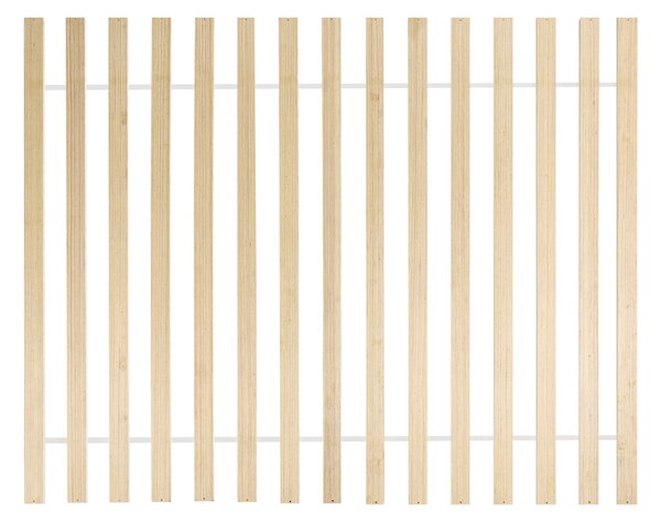 Posteľ svetlohnedá rám z borovicového dreva s čelom z latiek 180 x 200 cm s roštom moderný štýl spálňa