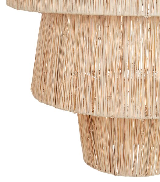 Závesná lampa prírodná slamené tienidlo čierna kovová objímka na žiarovku boho stropné svietidlo obývačka spálňa chodba