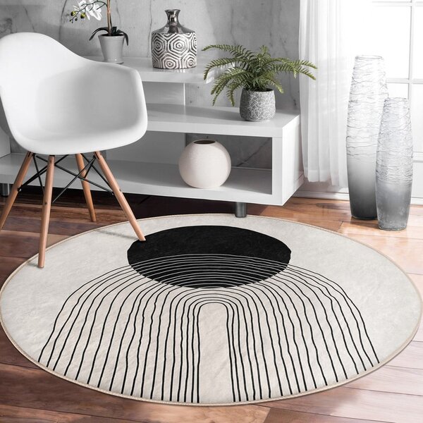 Krémovobiely prateľný okrúhly koberec ø 80 cm Comfort – Mila Home