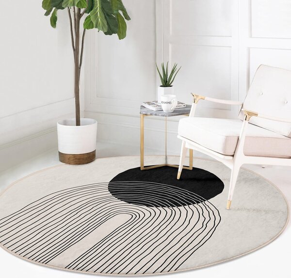 Krémovobiely prateľný okrúhly koberec ø 80 cm Comfort – Mila Home