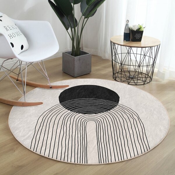 Krémovobiely prateľný okrúhly koberec ø 80 cm Comfort – Mila Home