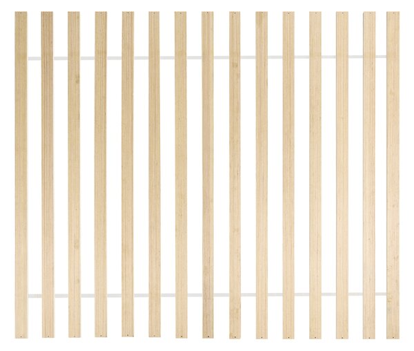 Posteľ svetlohnedá rám z borovicového dreva s čelom umelý ratan 160 x 200 cm s roštom retro štýl spálňa